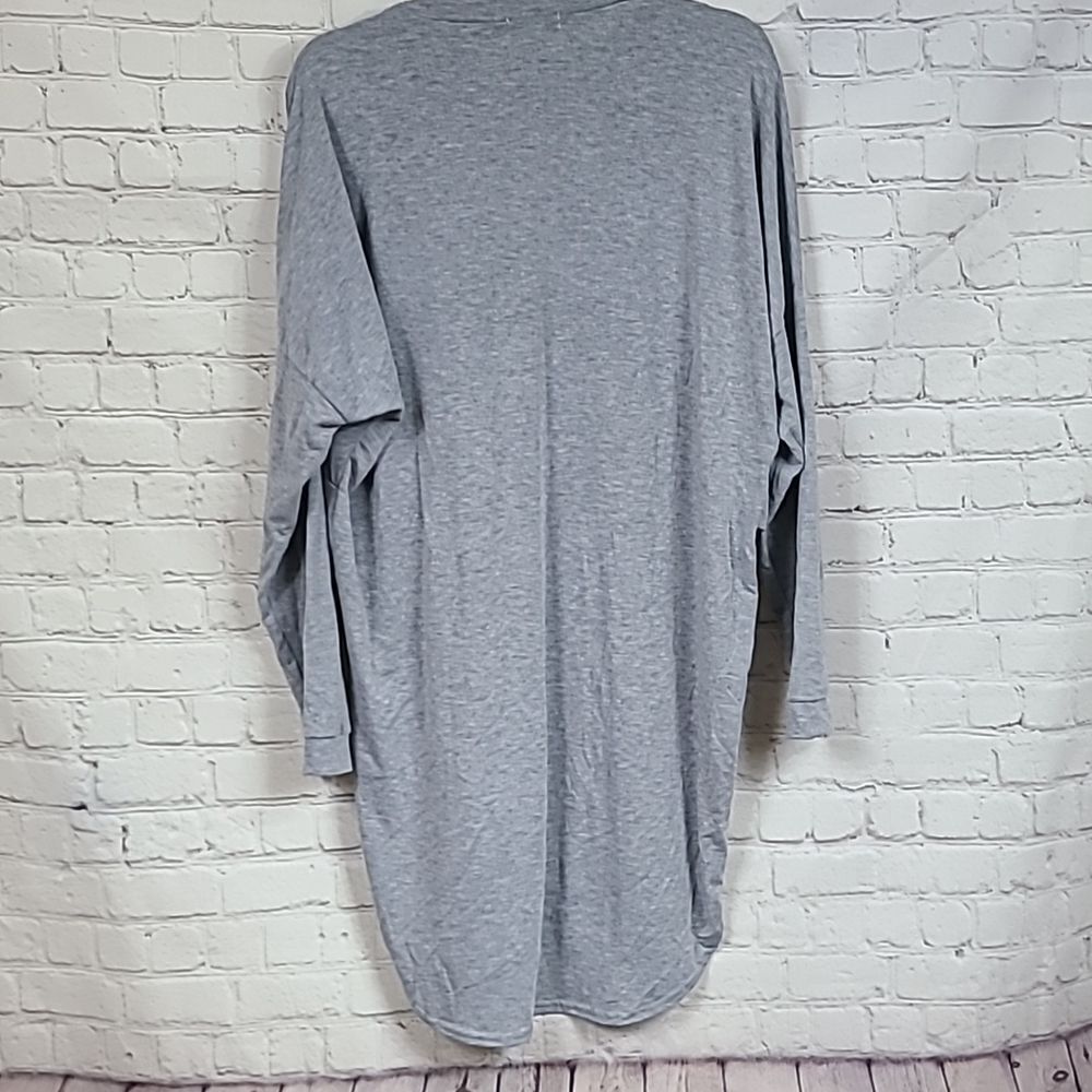 PrettyLittleThing Grey Long Sleeve Jersey Layer T Shirt Dress Size 2 Oversized - Picture 11 of 11